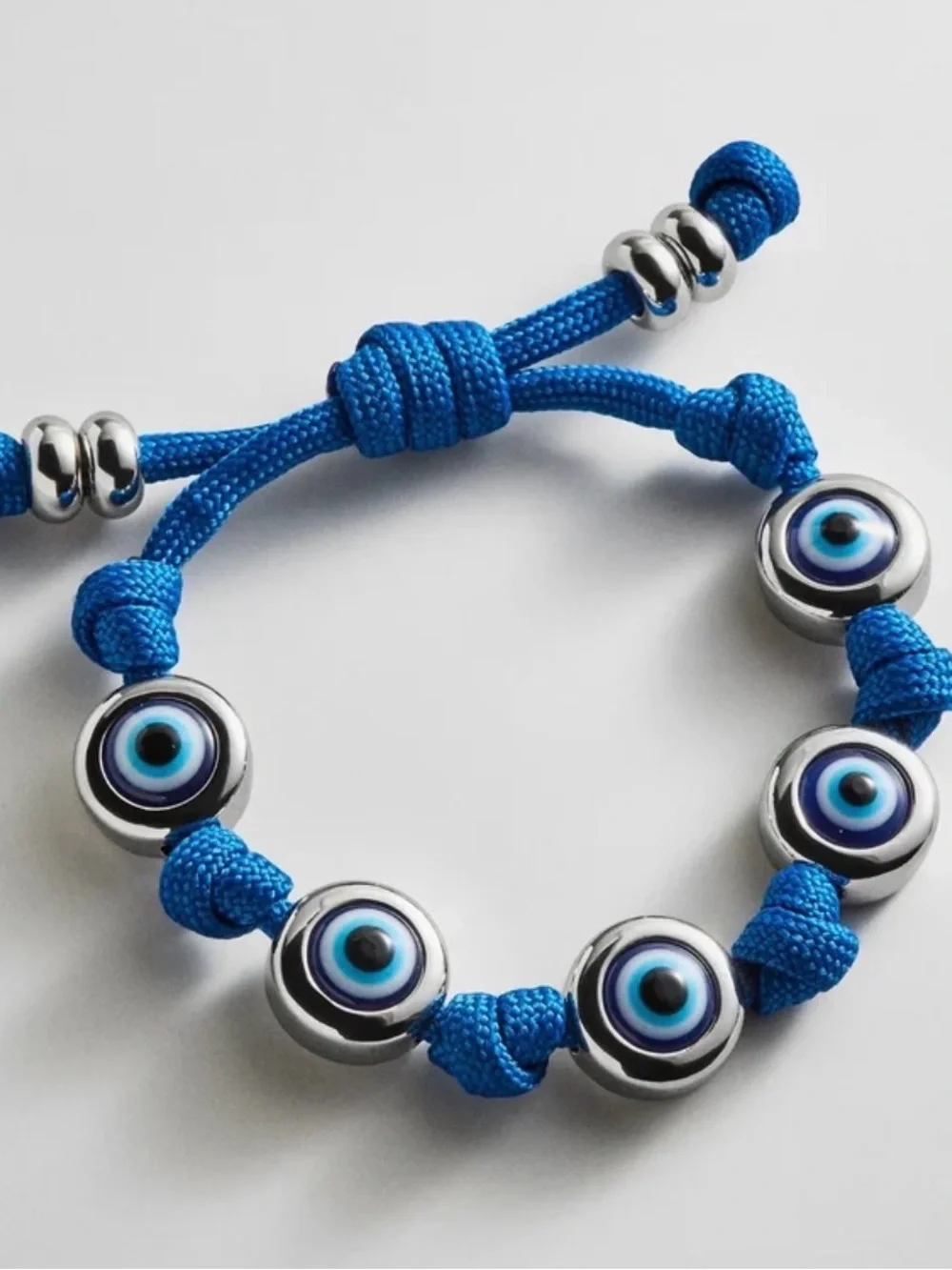 Blue Evil Eye Beaded Bracelet - Adjustable